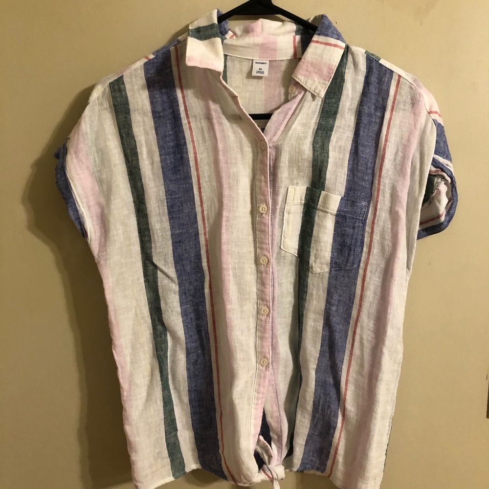 Old Navy Striped Button Tee